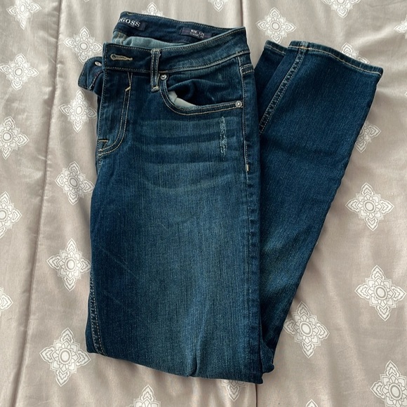 Vigoss Thompson Tomboy Jeans Women’s Sz 28x25 Dark Wash Distressed Straight NWOT - Picture 1 of 6